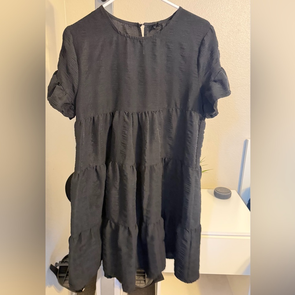 SHEIN black Textured dress